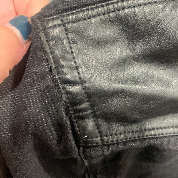 Men’s snap button down shirt with pleather detail - Picture 4 of 7